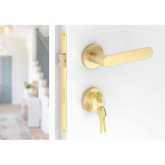 Manere usi DORO ( COMFY ) auriu mat cu rozeta yala Manere usi DORO ( COMFY ) auriu mat cu rozeta yala