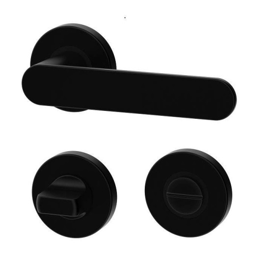 Manere usi DORO ( COMFY ) negru cu rozeta wc Manere usi DORO ( COMFY ) negru cu rozeta wc