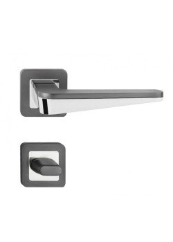 Manere usi DUO crom - grafit cu rozeta wc