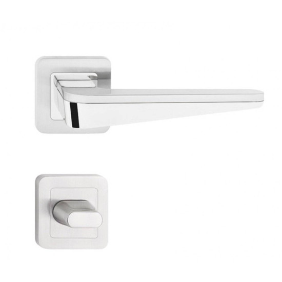 Manere usi DUO crom - nichel cu rozeta wc