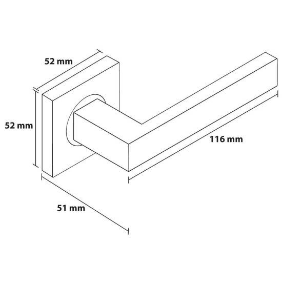 Manere usi Ergo cu rozeta cheie crom satin