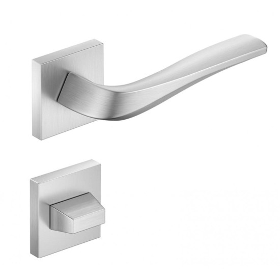 Manere usi Flow Q crom satin cu rozeta wc