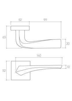 Manere usi Flow Q crom satin cu rozeta wc