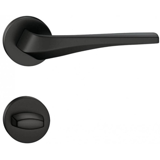 Manere usi FLOW R negru mat cu rozeta wc