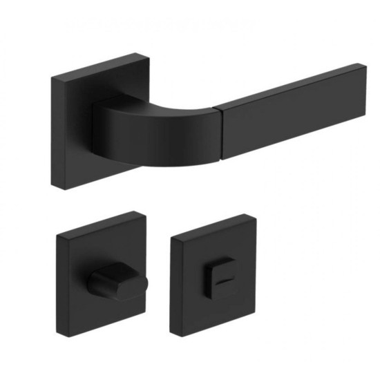 Manere usi FOCUS negru mat cu rozeta wc