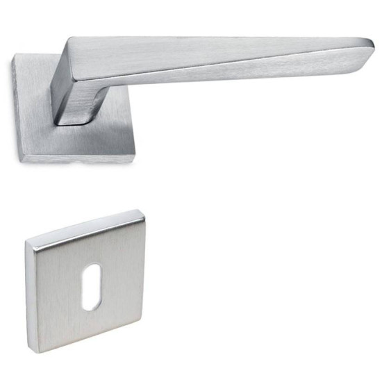 Manere usi Fuji crom satin cu rozeta cheie