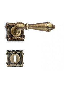 Manere usi INCANTO Q bronz patinat mat cu rozeta cheie