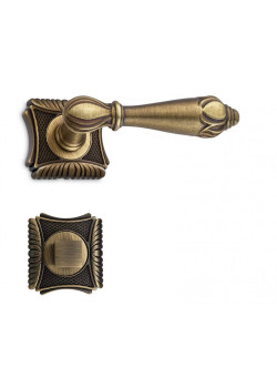 Manere usi INCANTO Q bronz patinat mat cu rozeta wc