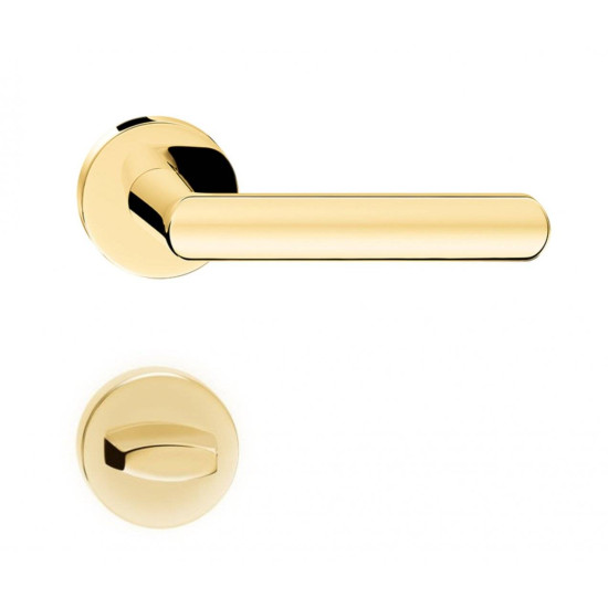 Manere usi Luna R slim auriu lucios cu rozeta wc