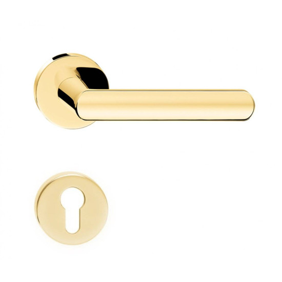 Manere usi Luna R slim auriu lucios cu rozeta yala