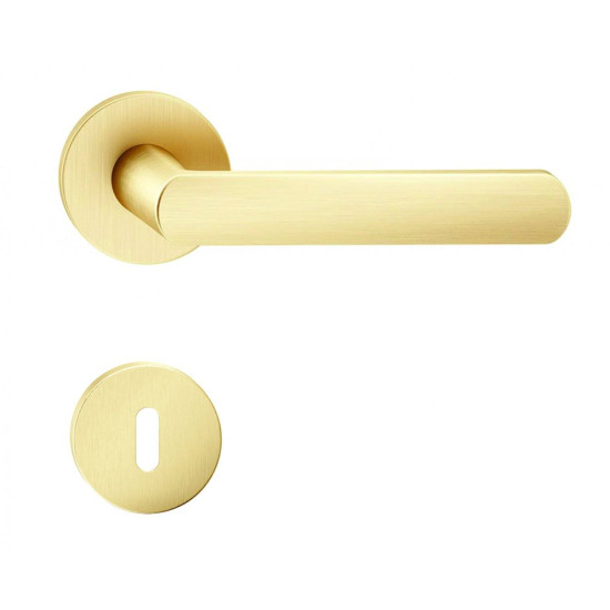 Manere usi Luna R slim auriu satin cu rozeta cheie