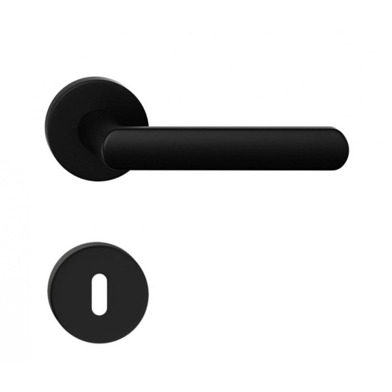 Manere usi LUNA R slim negru mat cu rozeta cheie