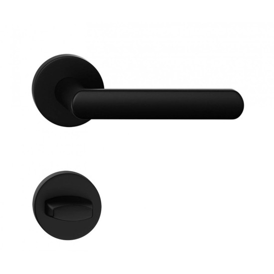 Manere usi LUNA R slim negru mat cu rozeta wc