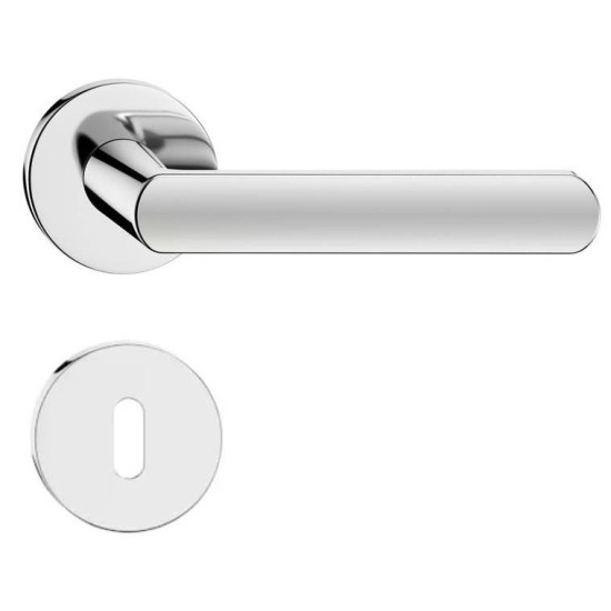 Manere usi Luna R slim crom lucios cu rozeta cheie