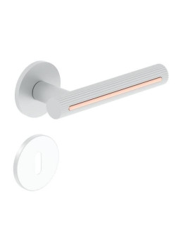 Manere usi MODERNO ( ELEGANZA ) alb cupru cu rozeta cheie