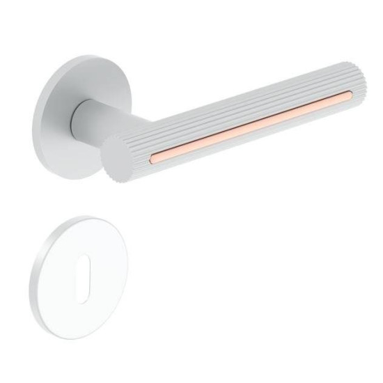 Manere usi MODERNO ( ELEGANZA ) alb cupru cu rozeta cheie