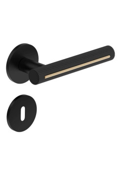 Manere usi MODERNO ( ELEGANZA ) negru auriu cu rozeta cheie