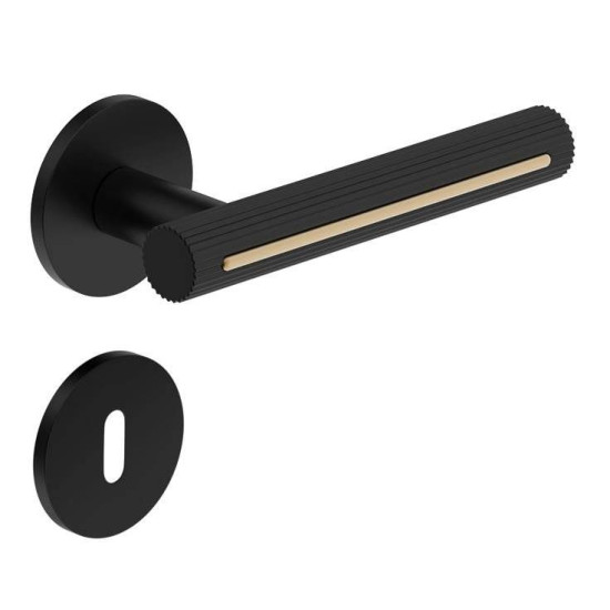 Manere usi MODERNO ( ELEGANZA ) negru auriu cu rozeta cheie