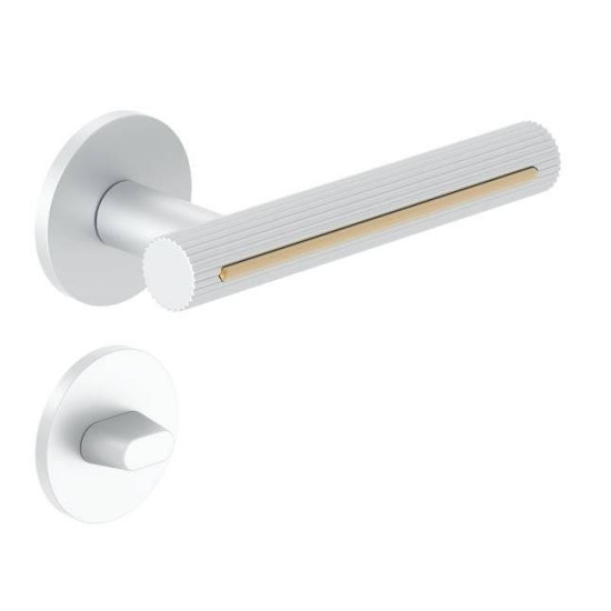 Manere usi MODERNO ( ELEGANZA ) alb auriu cu rozeta wc