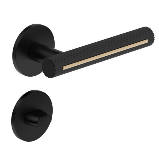 Manere usi MODERNO ( ELEGANZA ) negru auriu cu rozeta wc