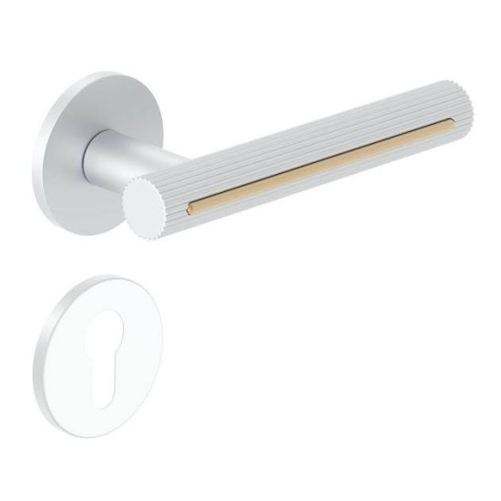 Manere usi MODERNO ( ELEGANZA ) alb auriu cu rozeta yala