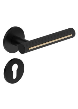 Manere usi MODERNO ( ELEGANZA ) negru auriu cu rozeta yala