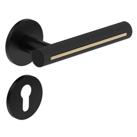 Manere usi MODERNO ( ELEGANZA ) negru auriu cu rozeta yala