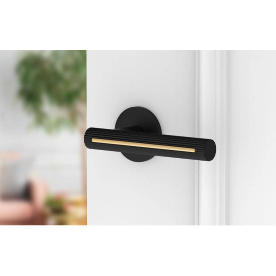 Manere usi MODERNO ( ELEGANZA ) negru auriu cu rozeta yala