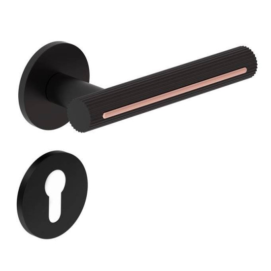 Manere usi MODERNO ( ELEGANZA ) negru cupru cu rozeta yala