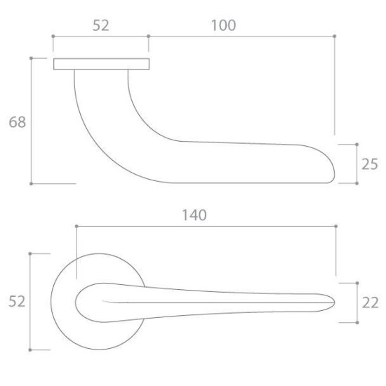 Manere usi Moon auriu satin fara rozeta