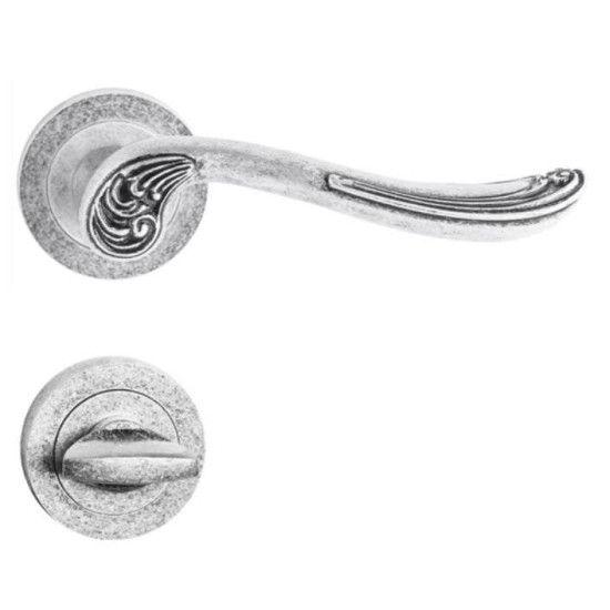 Manere usi NORMA nichel antic cu rozeta wc