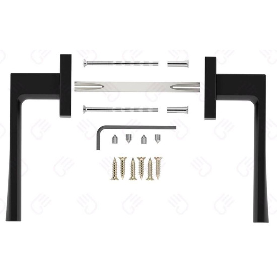 Manere usi OFFICE ( IBIZA ) negru mat cu rozeta wc