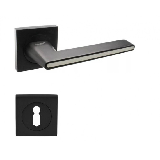 Manere usi ONYX negru alb cu rozeta cheie