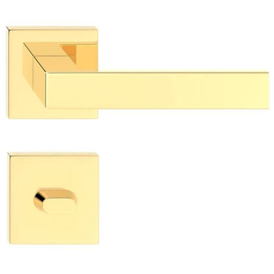 Manere usi QUBIK auriu lucios cu rozeta wc