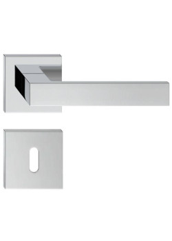 Manere usi QUBIK crom lucios cu rozeta cheie