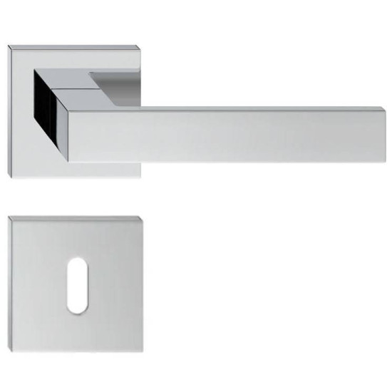 Manere usi QUBIK crom lucios cu rozeta cheie