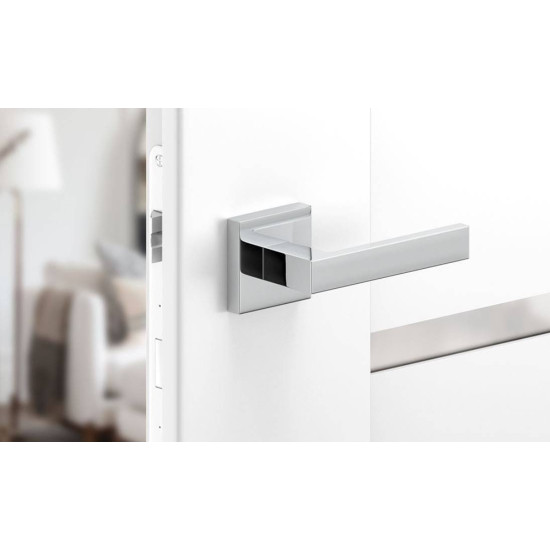 Manere usi QUBIK crom lucios cu rozeta wc