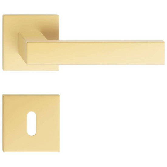 Manere usi QUBIK FIT auriu perlat mat cu rozeta cheie