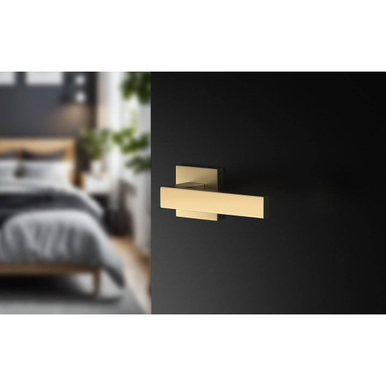 Manere usi QUBIK FIT auriu perlat mat cu rozeta cheie