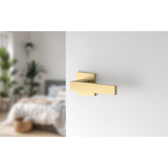 Manere usi QUBIK FIT auriu perlat mat cu rozeta cheie