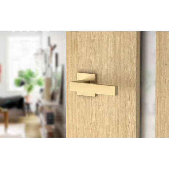 Manere usi QUBIK FIT auriu perlat mat cu rozeta wc