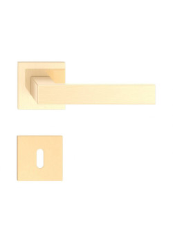Manere usi QUBIK FIT auriu satin lucios cu rozeta cheie