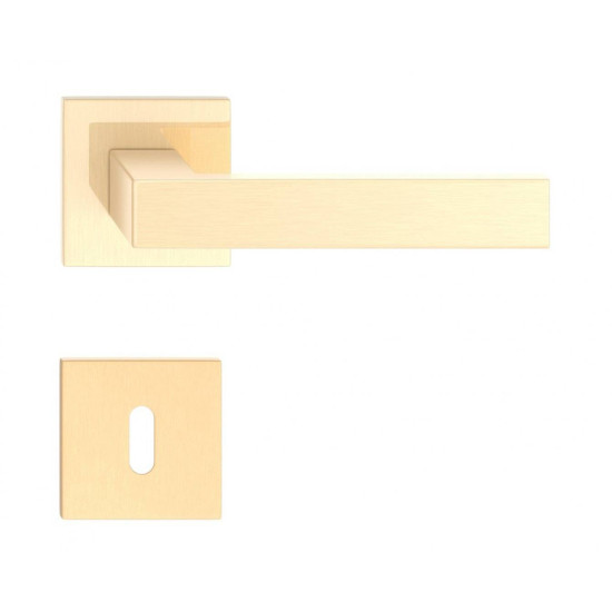 Manere usi QUBIK FIT auriu satin lucios cu rozeta cheie