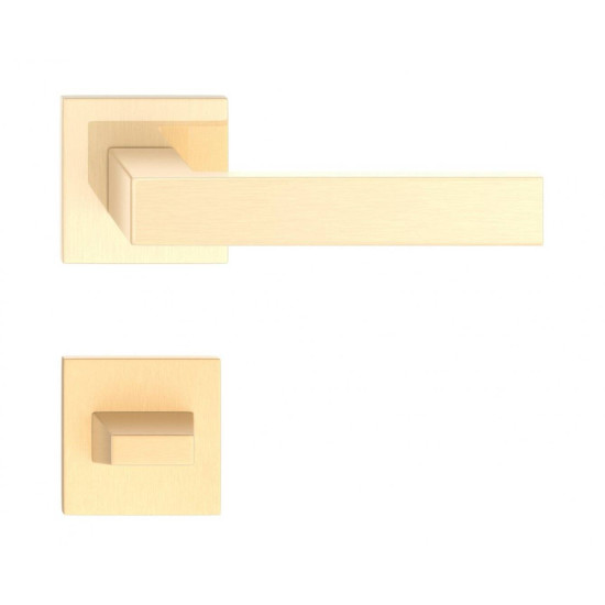 Manere usi QUBIK FIT auriu satin lucios cu rozeta wc