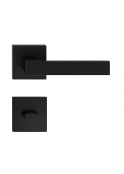 Manere usi QUBIK negru mat cu rozeta wc