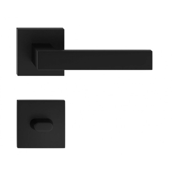 Manere usi QUBIK negru mat cu rozeta wc