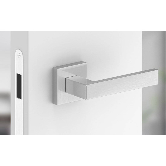 Manere usi QUBIK nichel lucios cu rozeta cheie