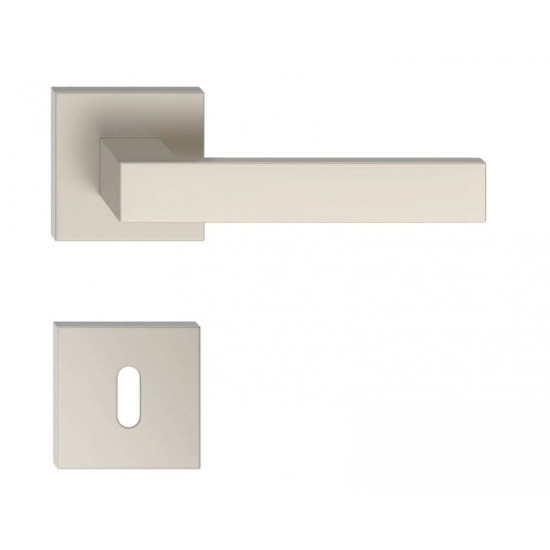 Manere usi QUBIK nichel velvet cu rozeta cheie