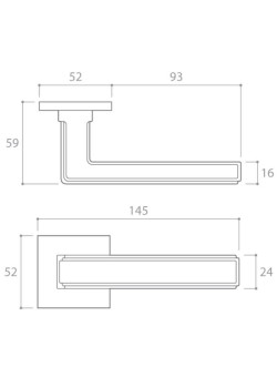 Manere usi ROYAL Q SLIM alb mat cu rozeta yala