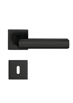 Manere usi ROYAL Q SLIM negru mat cu rozeta cheie